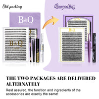 B&Qaugen B&Q 40D Cluster Lashes Kit D Curl Eyelashes Individual Kit 9-16mmMix Lashes