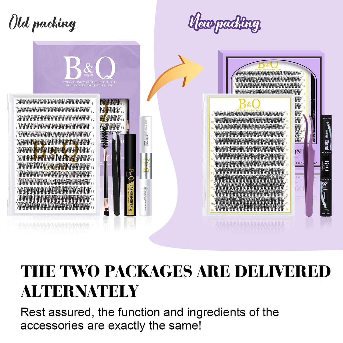 B&Qaugen B&Q 40D Cluster Lashes Kit D Curl Eyelashes Individual Kit 9-16mmMix Lashes