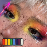 Face Paint, Eyeshadow Palettes, 8 Colour Matte Shimmer Eye Shadow Palette, Colorful Make-Up Palette Highly Pigmented Long Lasting Eye Shadow Red Green Yellow Blue Eyeshadow, Gift for Women Christmas