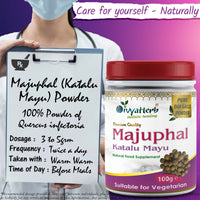 DivyaHerb Majuphal (Katalu Mayu) Powder, Natural, 100 grm (Pack of 1)