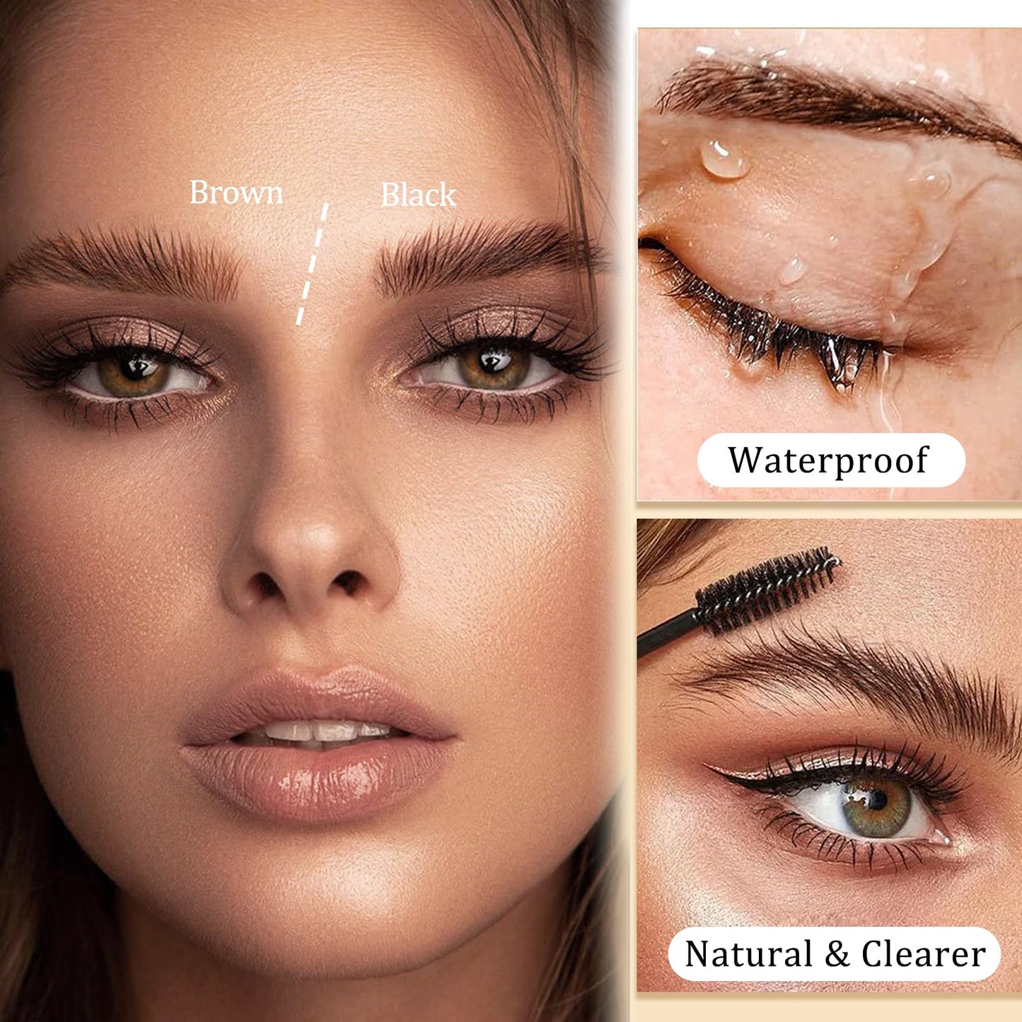 MEITREND Brown Eyebrow Tint Kit - 2-in-1 Eyelash Tint & Eyebrow Dye Dark Brown - Natural Eye Lash and Eye Brow tint - Brown Eyelash Dye Last to 4 Week - Waterproof Brow Dye Fast Colouring