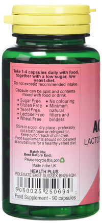 Health Plus Acidophilus Probiotic Digestive Health Supplement - 90 Capsules