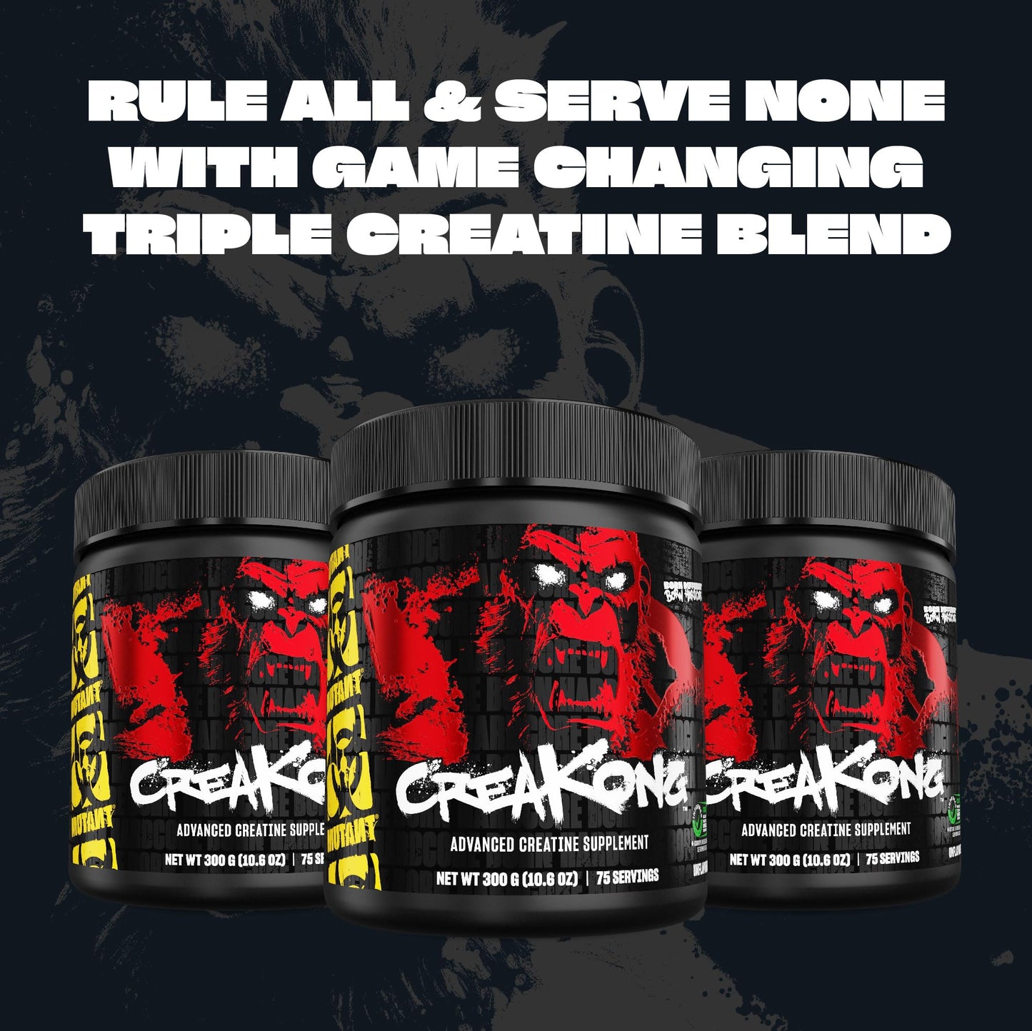 Mutant MUTANT CREAKONG – Advanced Creatine Supplement with Triple Creatine Blend for Muscle Strength, Size & Performance – Unflavoured, Banned Substance Tested – 300g (75 Servings)