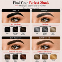 REVERS COSMETICS Eyebrow Dye Kit Dark Brown Ammonia Free, Brow Tint with Argan Oil and Castor Oil, Salon Quality, Natural Result, Lasts Up to 4 Weeks, Up to 15 Applications