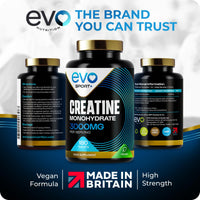 EVO NUTRITION EVO Nutrition Creatine Monohydrate 3000mg, 180 Unflavoured Tablets