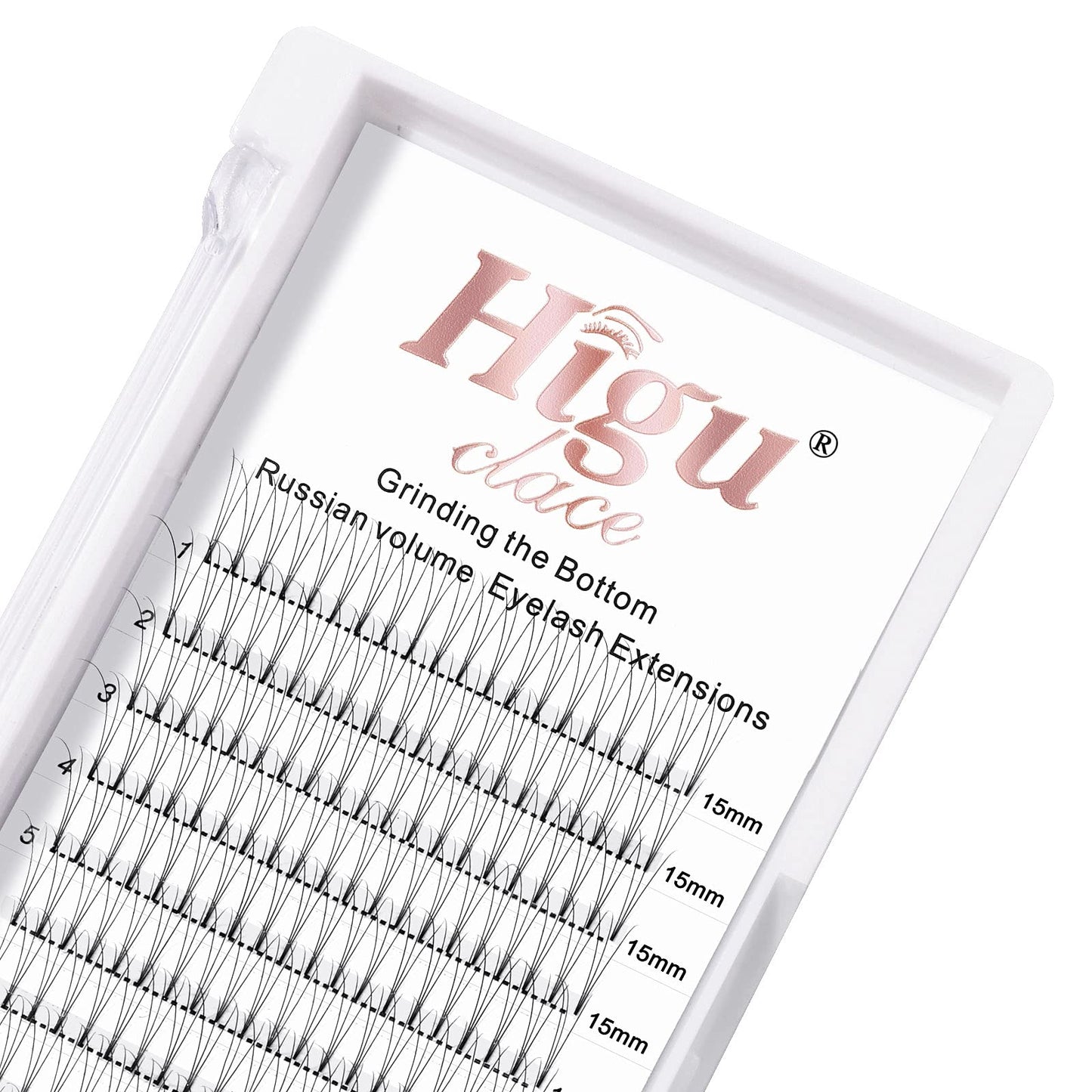 Higu clace Premade Fans Volume Eyelash Extensions 3D|4D|5D|6D 0.07/0.10mm Curl C/D 8mm~18mm 3D 0.10 D 15mm Short Stem Russian Premade Lash Extension Fans (3D 0.10 D 15mm)