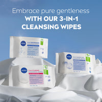 NIVEA 3in1 Caring Cleansing Wipes Dry Skin (40 Wipes), Plant-Based Makeup Remover Sheets, Face Wipes for Dry Skin, Gentle yet Effective Makeup Removal