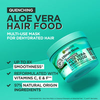 Garnier Fructis Aloe Vera+ Hair food - 100h Moisture Multi-UseMask, For Dry Hair & Scalp - Aloe Vera + Vitamins C, E, F - Cruelty Free International & Vegan - 400ml