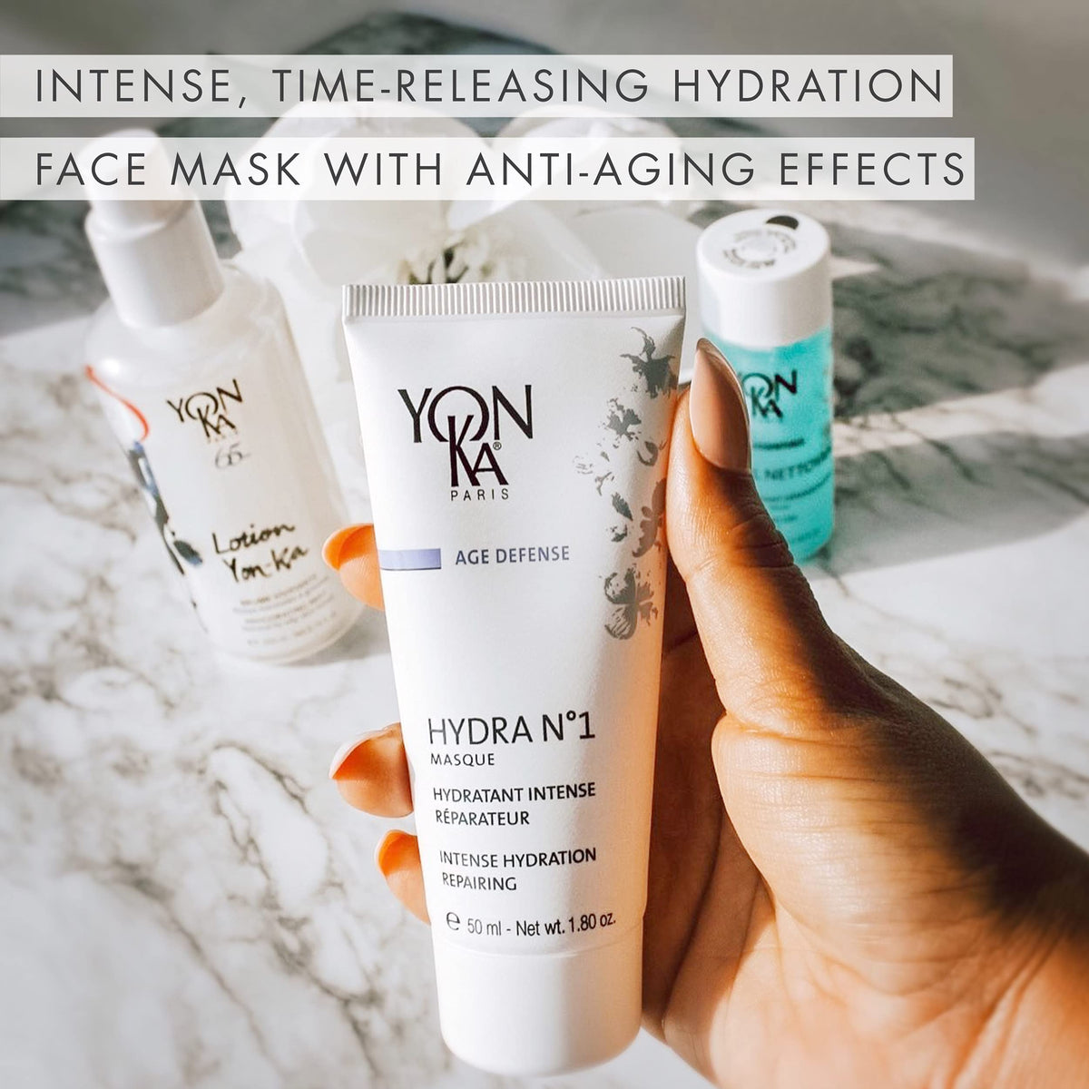 Yonka Yon-Ka Hydra N°1 Hydrating Face Mask for Dehydrated Skin 50ml | Long-lasting Deep Hydration for Dry and Damaged Skin, Repairs & Reduces Wrinkles | Dermatologically Proven Results ! 88% Natural Origin