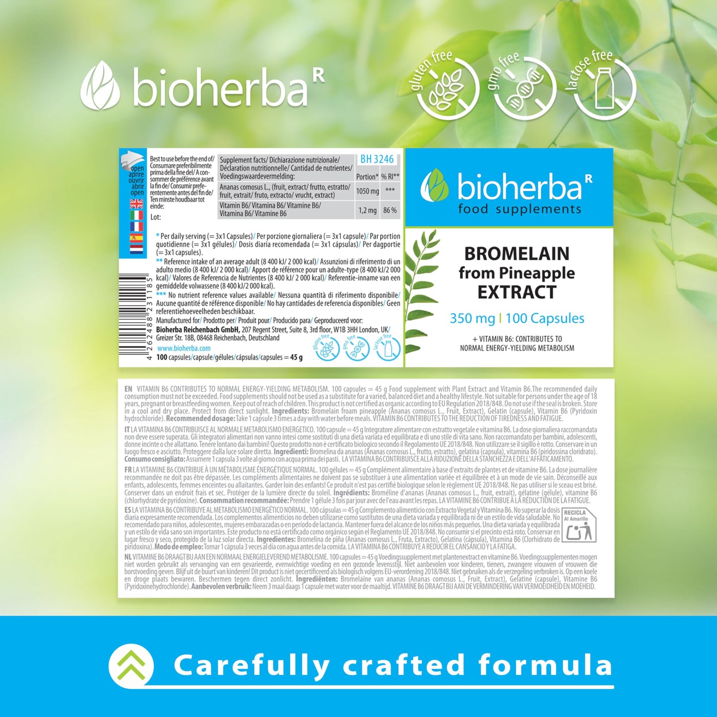BROMELAIN Capsules - 350 mg High-Potency Digestive Enzyme Support - 100 Count for Enhanced Health and Wellness by BIOHERBA
