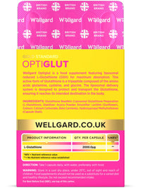 Wellgard Optiglut Liposomal Glutathione 2000µg - High Absorption Reduced L-Glutathione (GSH) - One-a-Day Vegan Capsules, 30 Capsules
