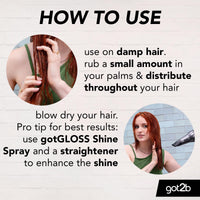 Got2B got2b GotGloss Shine Primer 150ml – Hair Smoothing Primer Cream, Gloss-Boosting Leave-In Styling Cream, Frizz Control, Heat Styling Prep for All Hair Types