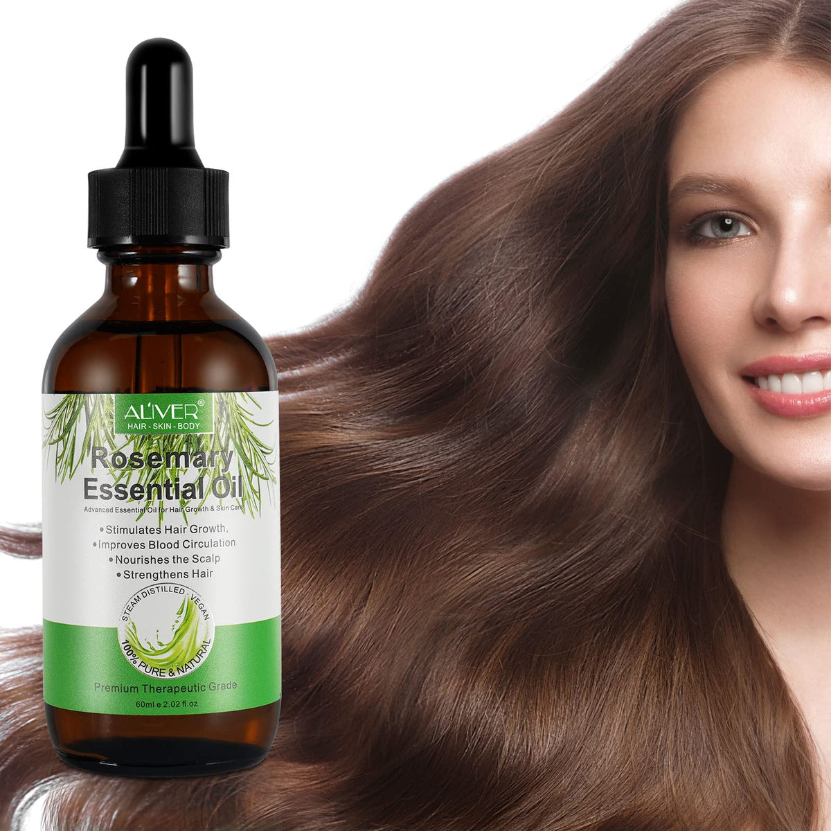 IDUCEN Organic Castor Oil, Jamaican Black Castor Oil 60ml, Body Massage Castor Oil, 100% Pure & Natural Anti-Aging Castor Oil, for Hair Growth, for Eyelashes, Eyebrows, Hair,Skin Moisturizer