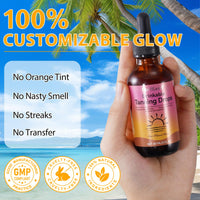 Bibonse Sunless Tanning Drops to Drink, Natural Drinkable Sunless Tanning Drops, Oral Self tanning drops Gradual Glow, Moisturizing Tanner for Face & Body, Tanning Supplement Naturally Boost Melannin, 60ml