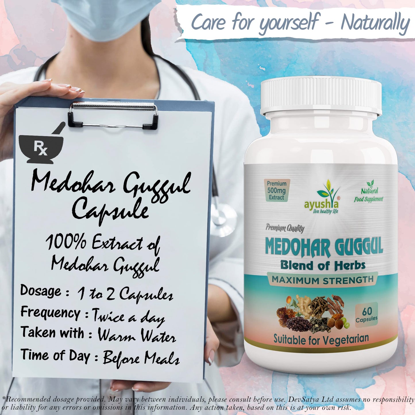 Ayushya Medohar Guggul Capsule, 60 Capsules, Natural