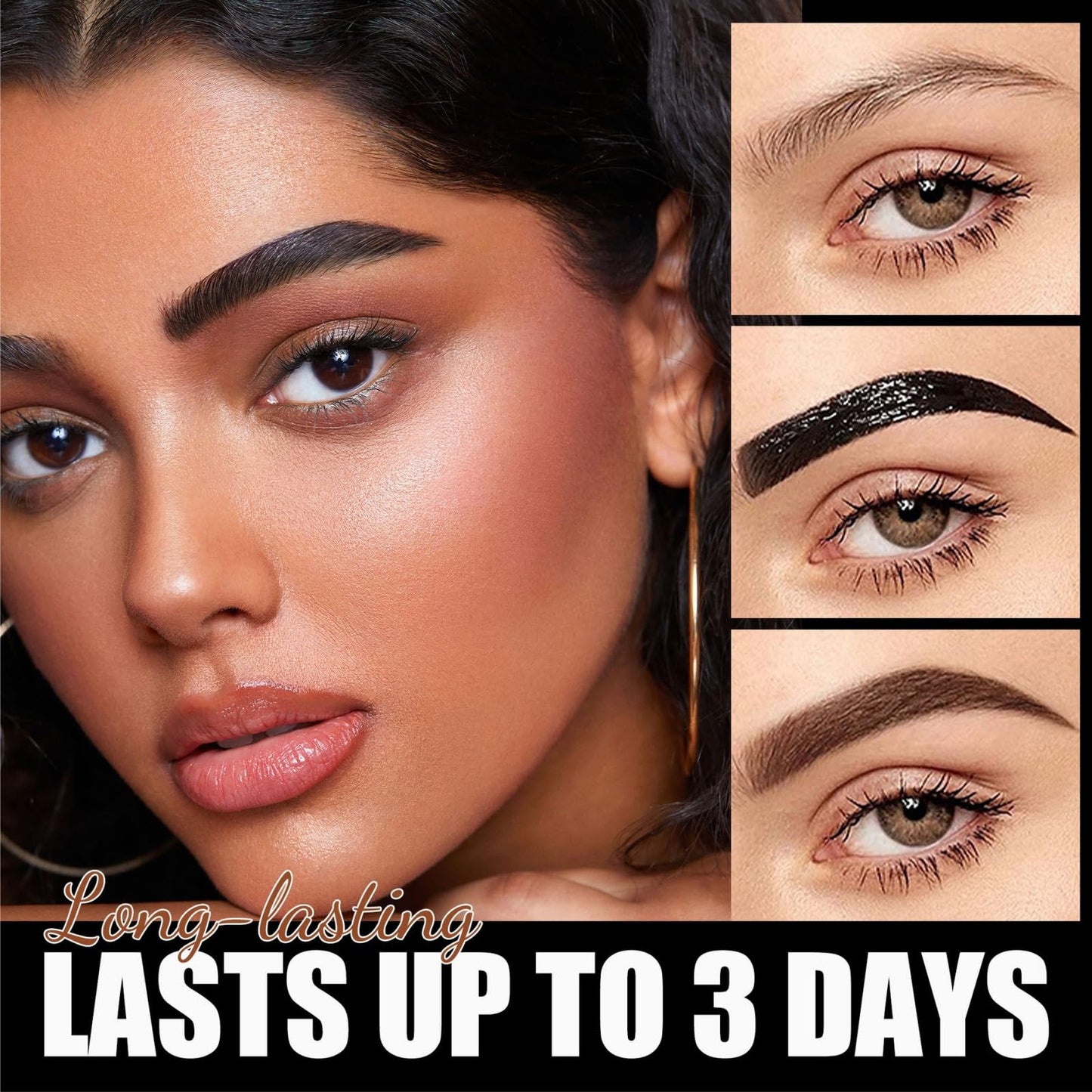 Gerhua Tatto Eyebrow Tint,Eyebrow Tatto Peel off,Tatto Eye Brow Peel Off,Semi-Permanent Colour Eyebr/ow Dye,Peel Off Eyebro/w Tin/t,Eyebro/w Tin/t,Waterproof Eyebro/w Pencil Lasts Up to 3 DaysChocolate）