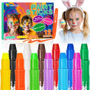 nsxsu Kids Face Paint Sticks 12 Colors, Washable Face Paint Pens for Children, Body Paint Crayons for Birthday Party, Mess Free Girls Boys Facepaint Kit Halloween Makeup