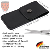 3 Swords Germany - Brand Quality Stainless Steel INOX Curved Cuticle Scissors with Round Tips for Diabetics or Kids - Made in Solingen Germany