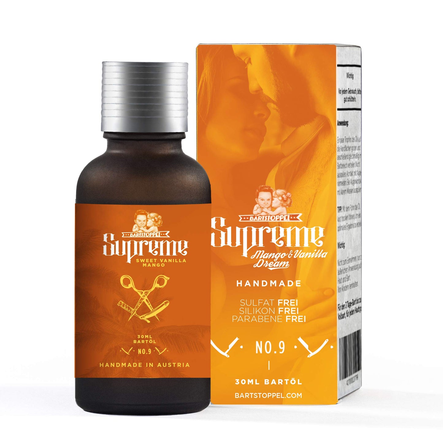 Beard Oil Mango Vanilla Dream Scented | Hair Growth & Moisturiser | Bartstoppel© Barber Company | Supreme Care for Men