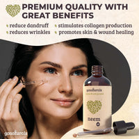 GONATURALS Cold Pressed Neem Oil for Skin - Organic Neem Oil - Neem Oil for Hair: Nail Oil, Eyebrow Oil & Scalp Oil for Hair Growth - Pure Neem Oil Organic - Alternative to Neem Cream for Skin (50 ml)