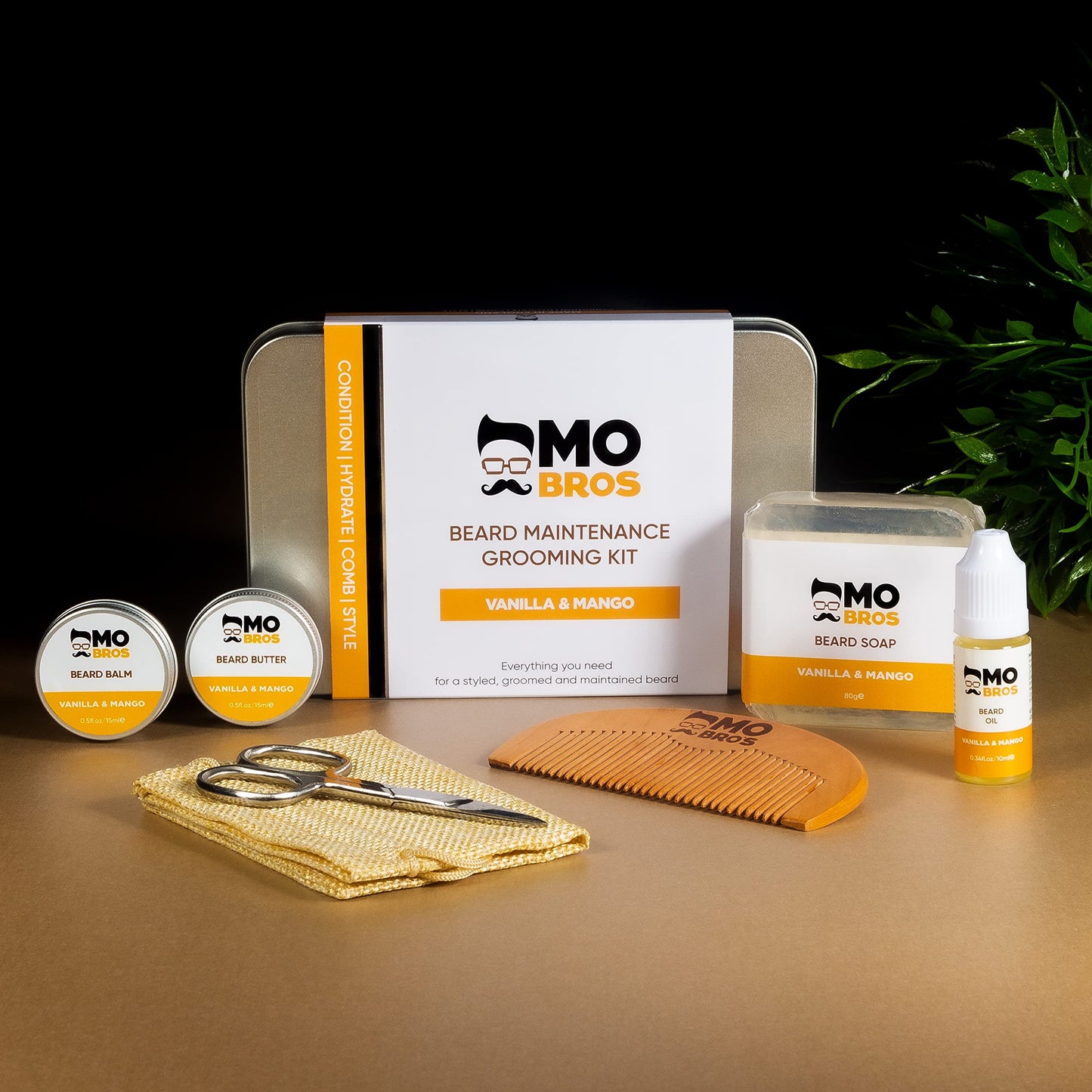 MO BRO'S Beard Grooming Kit for Men | Beard Growth Kit | Beard Care Kit | Vanilla & Mango