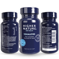 HIGHER NATURE Higher Nature - VisualEyes - Supports Vision - Lutein, Zeaxanthin, Bilberry & Essential Vitamins - 10 Active Ingredients - Vegan - 90 Capsules