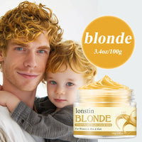 lonstin Gold Temporary Hair Styling Putty - Washable Hair Colour Wax for Men & Women - Non-Sticky Hair Clay for Natural Look - 24-Hour Hold, Easy to Wash Out (100g)