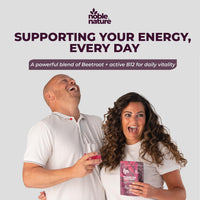NobleNature Beetroot & Vitamin B12 Complex – 9000mg Beetroot + 1000mcg Dual B12 (Methylcobalamin & Adenosylcobalamin) – Energy & Immune Support – 90 Capsules – UK Made (90)