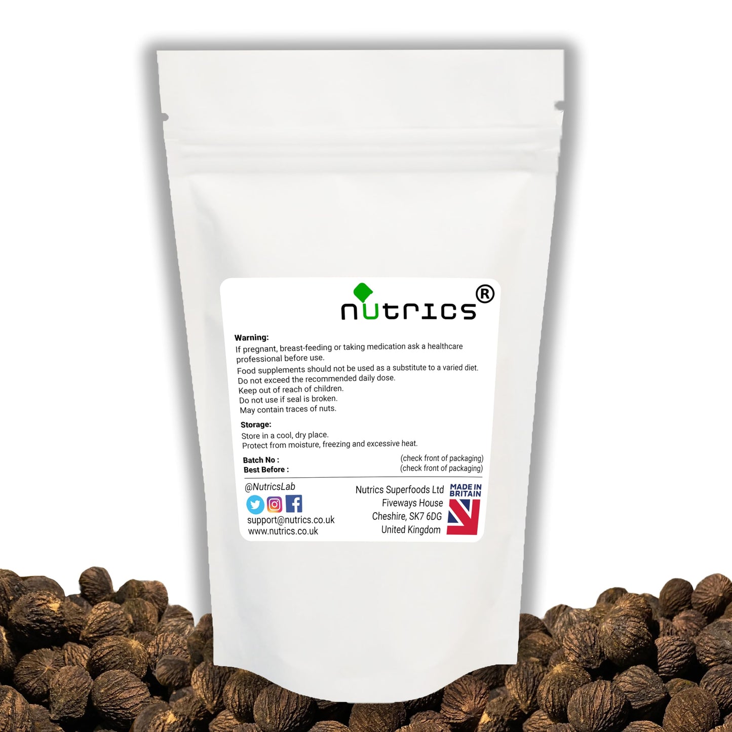 Nutrics® 6000mg (per Capsule) Black Walnut Hulls Extract V Capsules - 100% Pure No fillers Binders or Bulking Agents - Juglans Nigra Persian Regia Jupiter's Royal Acorn Supplement (60)