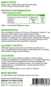 Selenium ACE 365 Tablets | One a Day Supplement with Vitamins A, C & E | Suitable for Vegans & Vegetarians | UK Manufactured GMP Guaranteed Quality