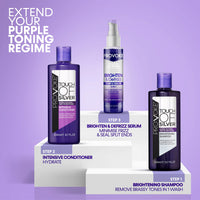 PROVOKE Touch of silver Brighten and Defrizz Purple Serum 100 ml. Neutralise Brassy Tones. Anti Frizz, Seal Split Ends. Plant-Based Keratin. Purple Pigments. For Blonde, Highlighted and Grey Hair