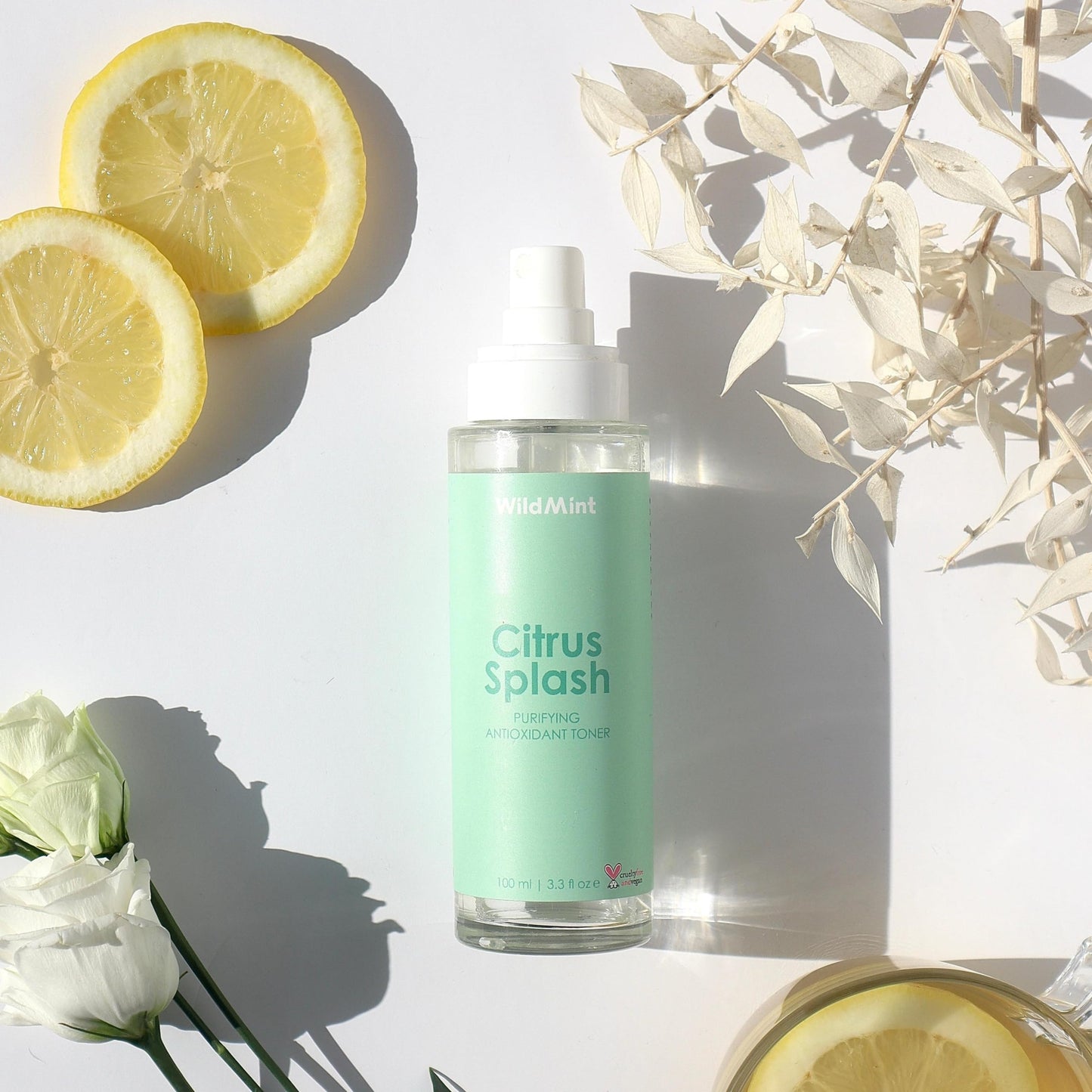 WildMint Citrus Splash Natural Face Toner | Brightening Toner for Sensitive, Mature & Damaged Skin | Vitamin C for Dark Spots & Acne Prone Skin | UK Made Vegan & Cruelty-Free Skincare | 100ml