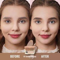 Oulac Light Brown Eyebrow (Powder + Gel) Kit Makeup, 2 Colours Fills & Contours Brows with Brush, Mirror, Waterproof Eye Brow Pomade, Blonde Hair for Natural Looking 3.2 g (Golden blonde)