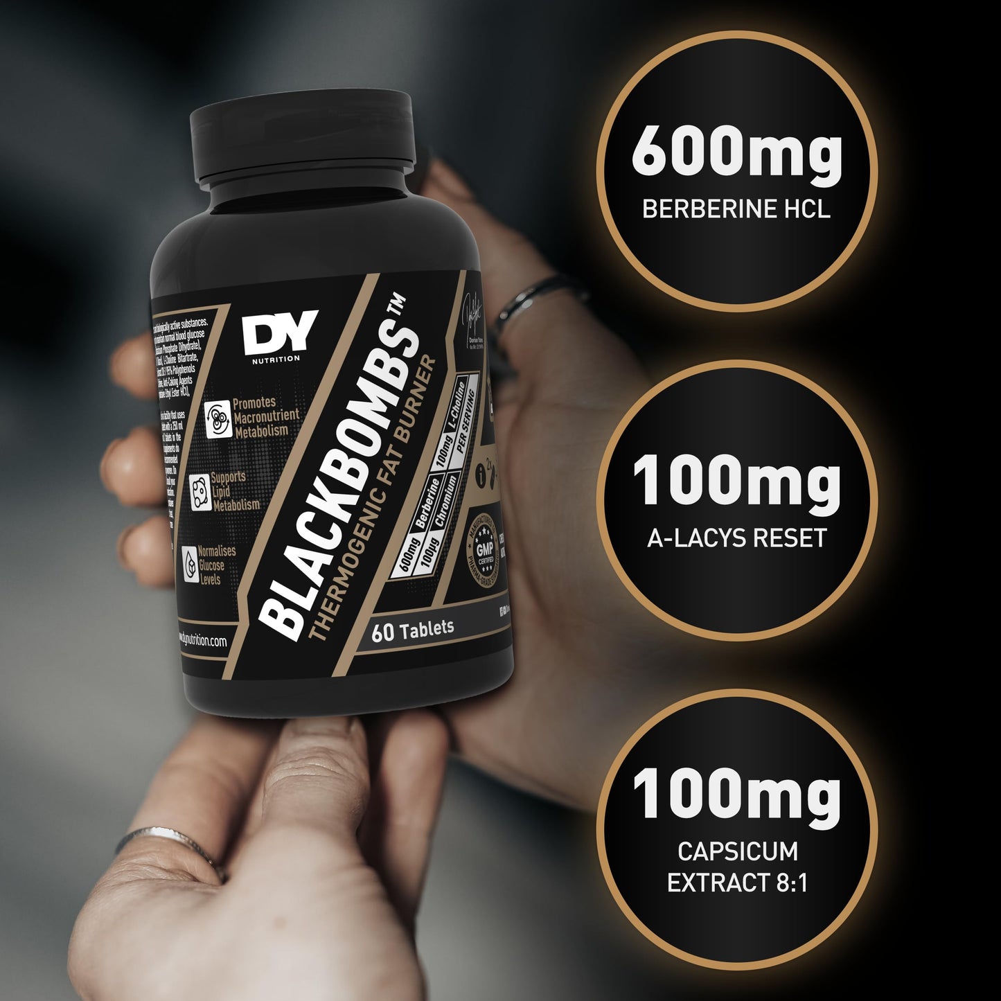 DY Nutrition - Blackbombs Thermogenic Supplement - 60 Tablets
