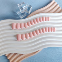 SXVME Light Pink Press-on Nails Short Oval - Simple Acrylic for Daily Wear, Natural Glue on Almond Solid Gel Full Coverage