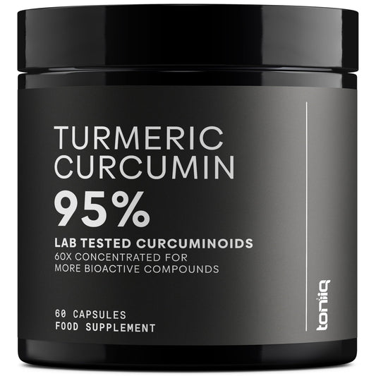 Toniiq Turmeric Curcumin - Ultra High Potency 60:1 Extract with 95% Curcuminoids - 800mg Per Serving - Black Pepper & MCT Oil for Enhanced Absorption - Third-Party Lab Tested - 60 Capsules