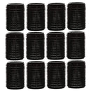 AKH® Hair Rollers | Pack of 12 | Black Large Hair Rollers 30mm | For Short And Long Hair Salon Hairdressing, Hair Styling, Waves and Curles | Self Grip Holding Rollers For Men Women Kids |Curling Tool