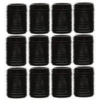 AKH® Hair Rollers | Pack of 12 | Black Large Hair Rollers 30mm | For Short And Long Hair Salon Hairdressing, Hair Styling, Waves and Curles | Self Grip Holding Rollers For Men Women Kids |Curling Tool