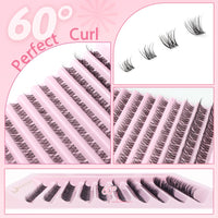 Parriparri Cluster Lashes Kit Clear Band 120Pcs Individual Lashes with Bond and Seal and Lash Extension Applicator Natural Eyelash Extensions Kit False Eyelashes DIY at Home (8-16MM MIX)