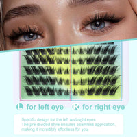 Obeyalash Cat Eye Cluster Lashes C Curl Wispy Lash Clusters Natural Look 144pcs Eyelash Individuals Fox Eye Lashes Individual Cluster DIY Eyelash Extensions
