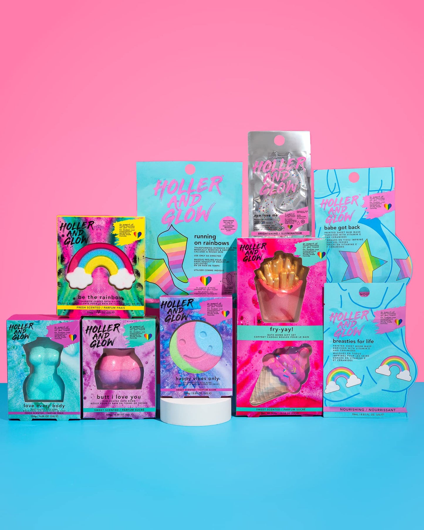 Holler & Glow Holler and Glow Be The Rainbow, Rainbow Shaped Bath Fizzer