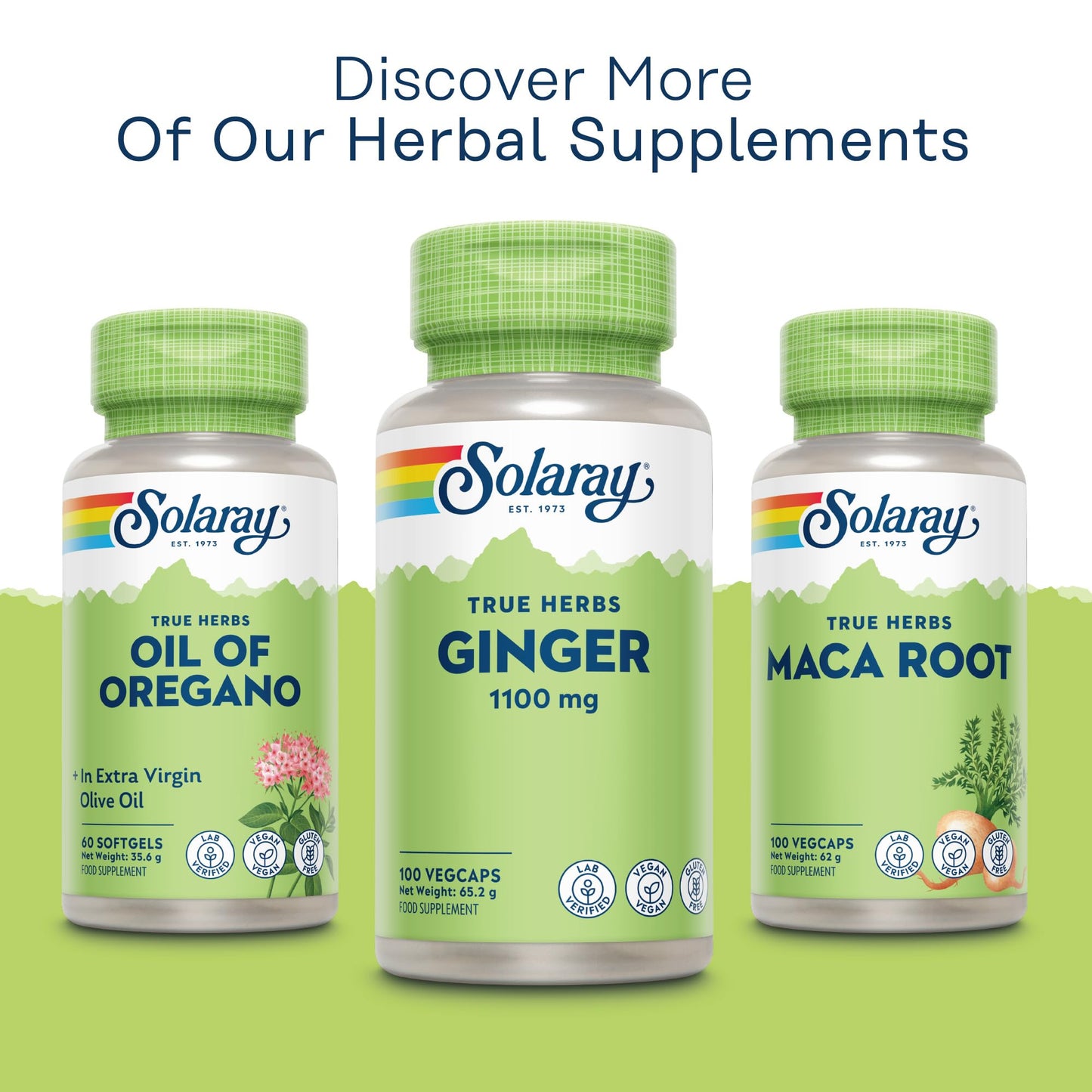 SOLARAY Ginger - 100 Vegan Capsules - High Strength Ginger Supplement Not Tablets or Shot - Zingiber Officinale Root - Non GMO & Lab Verified - Solaray