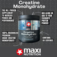 MaxiNutrition Creatine | Performance Boosting Creatine Monohydrate Powder | Unflavoured, 300g - 60 Servings