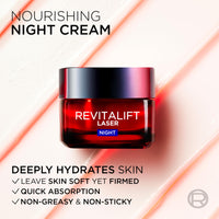L'Oreal Paris L’Oréal Paris Laser Renew Triple Action Anti-Ageing Night Cream, Reduce Wrinkle Appearance, Moisturise and Boost Skin Radiance, Pro-Retinol, Hyaluronic Acid and Vitamin C, 50ml