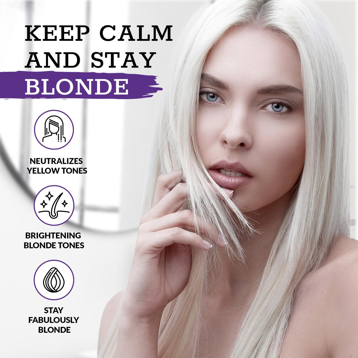 Ronney RONNEY Purple Hair Mask for Blonde Hair - Supports No Yellow Shampoo - 300 ml Blonde Hair Mask for Blonde, Bleached, Grey and Silver Hair Colour - Add Shine, Cool Tone, Lighten and Soften
