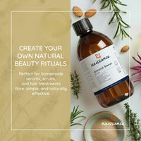 Naissance Sweet Almond Oil (no. 215) 500ml – For Skin, Hair, Massage, Nails, Cuticles, Ears, Face, Body, Stretch Marks - Natural Skin Care, Carrier Oil for Aromatherapy