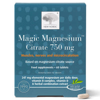 New Nordic Ltd New Nordic Magnesium Citrate 750mg Energy & Muscle Function B Vitamins 60ct