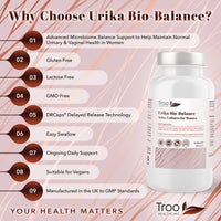 Troo Health Care Urika Bio-Balance Vaginal Gut Bacteria Support 60 Capsules - Friendly Active Bacterial Cultures Blend - Candida Yeast Balance & Urinary Support Supplement for Women