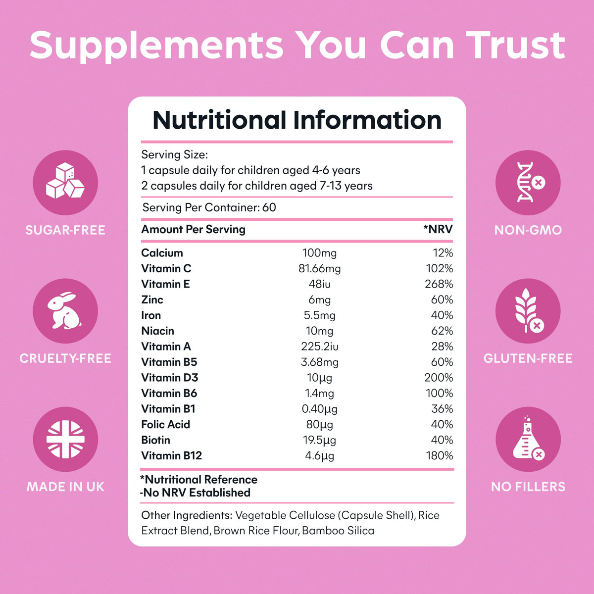 Purolabs Kids Multivitamin – High Strength Multivitamin for Kids with 14 Essential Nutrients – Daily Immune Support – Sugar-Free Vegan Capsules – A Clean Alternative to Kids Multivitamin Gummies