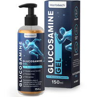 Horbäach Glucosamine Gel | 150 ml | with Menthol and Capsicum | Cooling Effect | Highly Absorbable, Non-Sticky and Non-Greasy Gel | By Horbaach